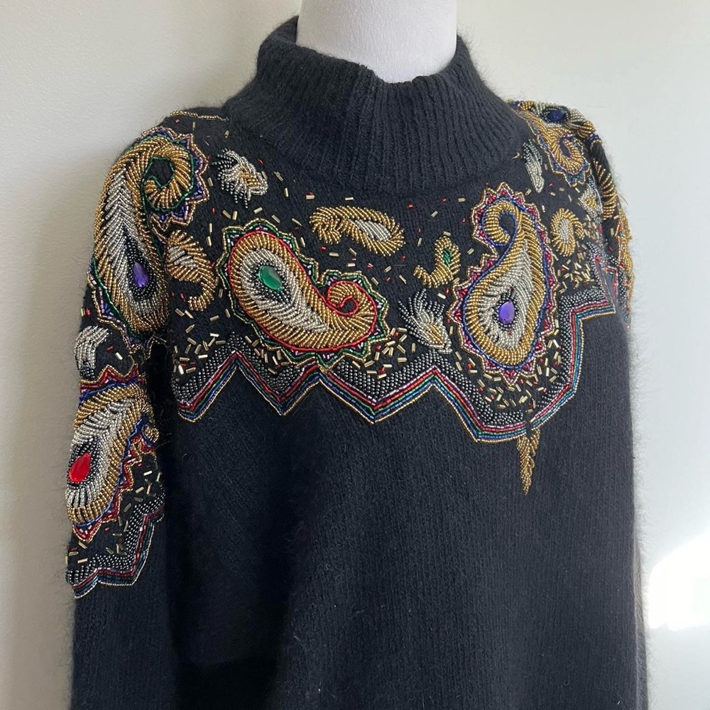 Stunning vintage I.B. Diffusion beaded sweater from 1989